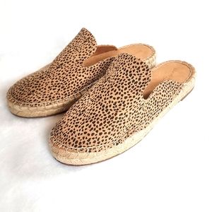 Universal Thread Clara Leopard Slipon Espadrille Mule Loafers Tan Size 6.5